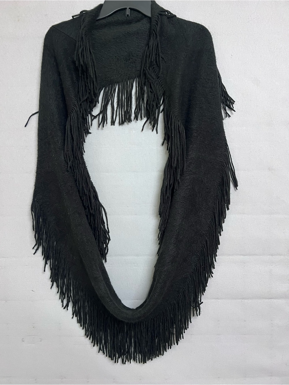 Fringed Infinity Scarf - Black
